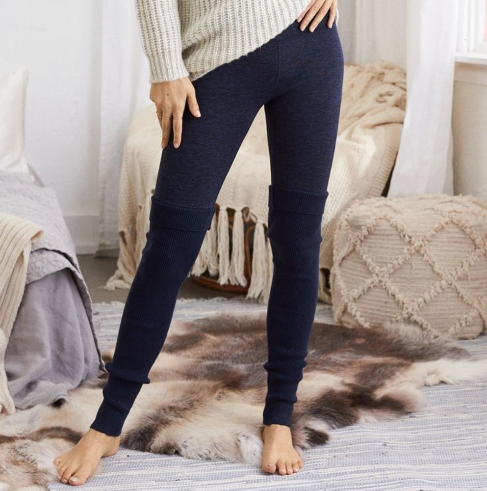Rare Buttery Aerie Over The Knee Leg Warmer Blue High-Rise Leggings